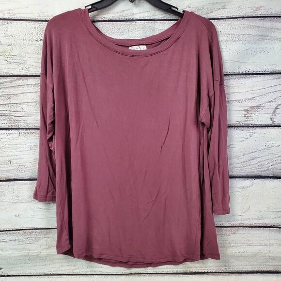Maurices 24/7 Mauve Long Sleeve Tunic Top Size M Medium Stretchy Soft Lightweigh - Picture 1 of 8